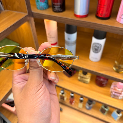 Prada Milano Oval Yellow Lens Premium Sunglass