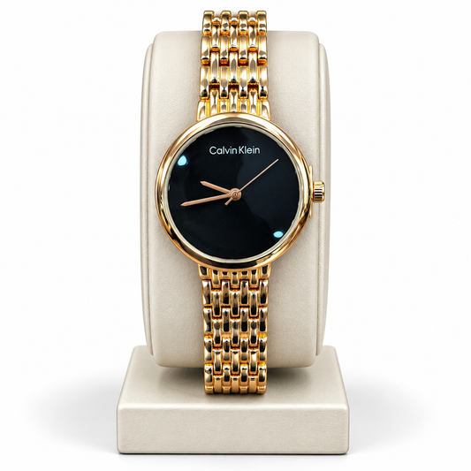 CK Midnight Black Gold-Tone Minimalist Watch