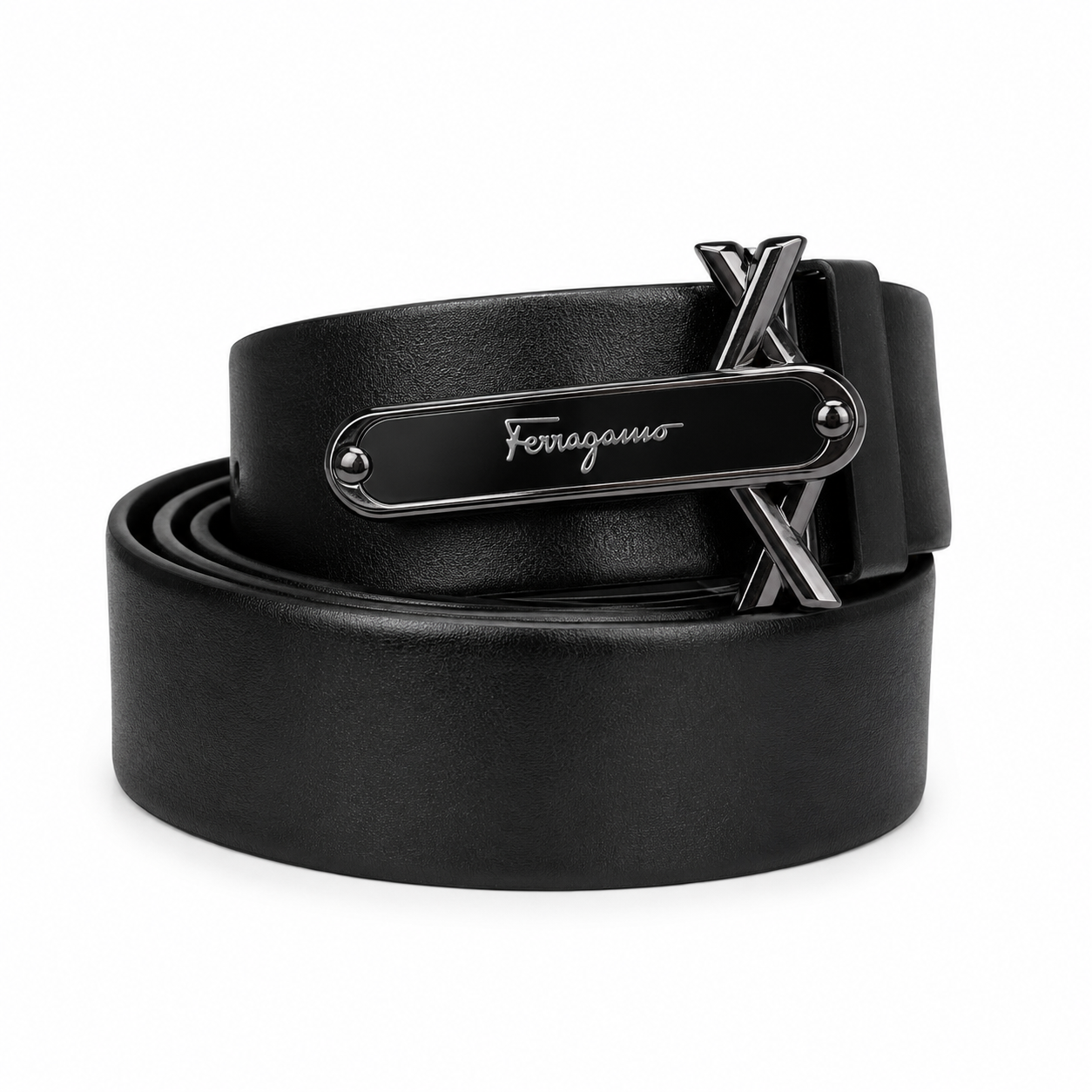 Ferragamo Black Signature Monogram Buckle Belt