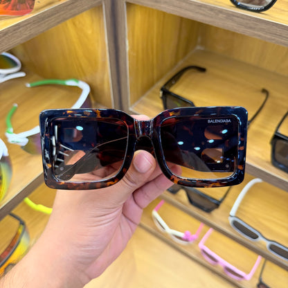 BALENCIAGA Over Size Brown Leopard Print Premium Fashion Sunglasses