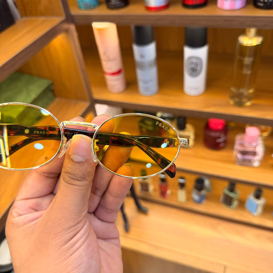 Prada Milano Oval Yellow Lens Premium Sunglass