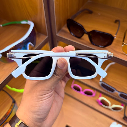 Maybach White Colour Square Premium Sunglasses