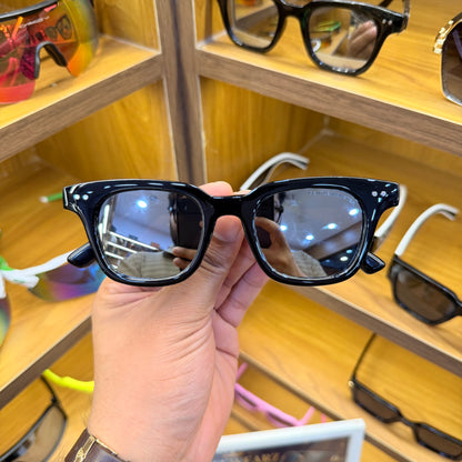 Gentle Monster black Mirror Lens [ South Side 01 ] Acetate Square Glasses in Black 48-22-152