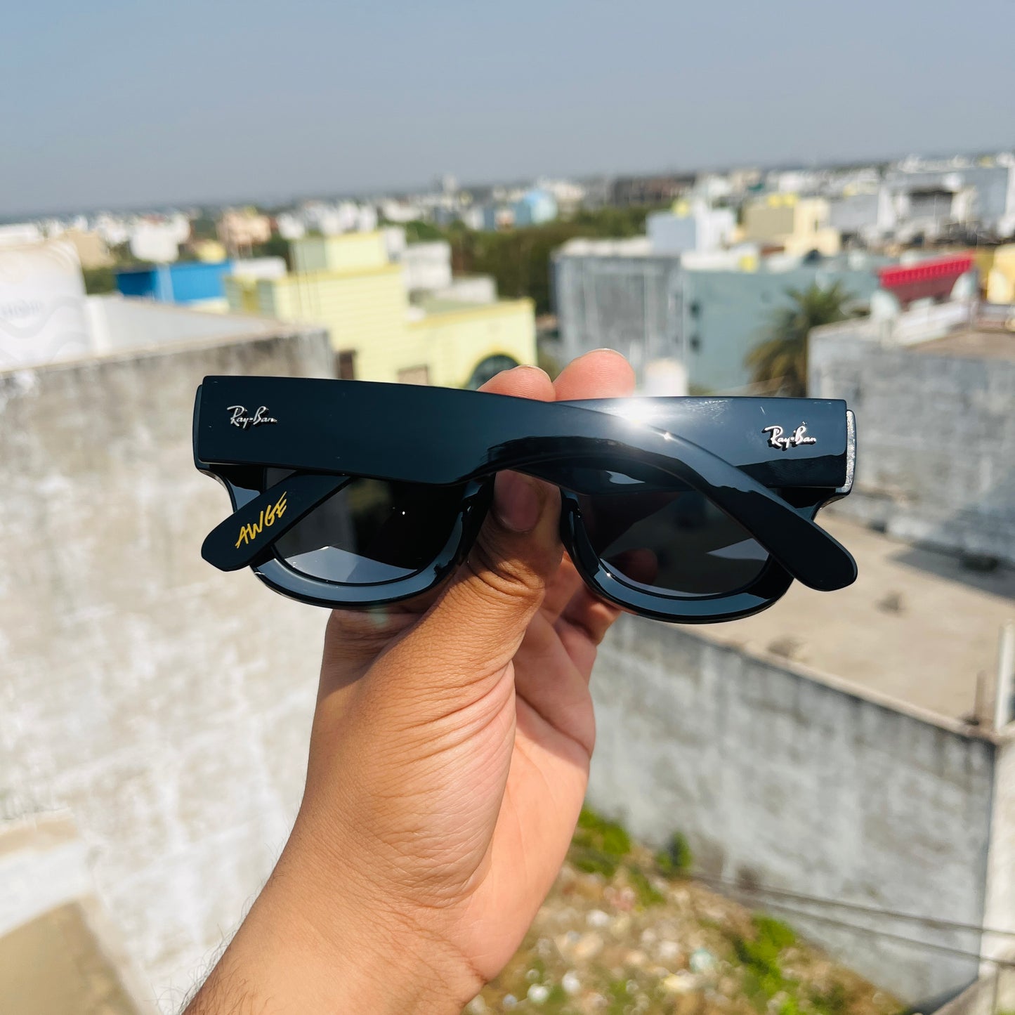 RB WAYFARER PUFFER Glossy Black Premium Fashion Sunglass