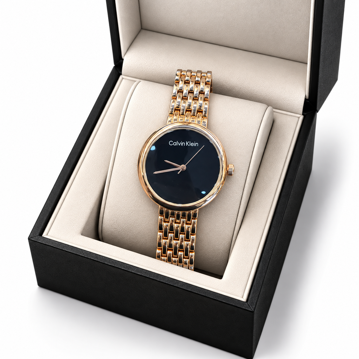 CK Midnight Black Gold-Tone Minimalist Watch