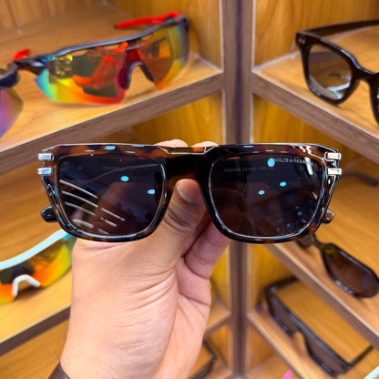 DOLCE & GABBANA Leopard Brown Rectangle Oversized Stylish Trendy Premium Sunglasses