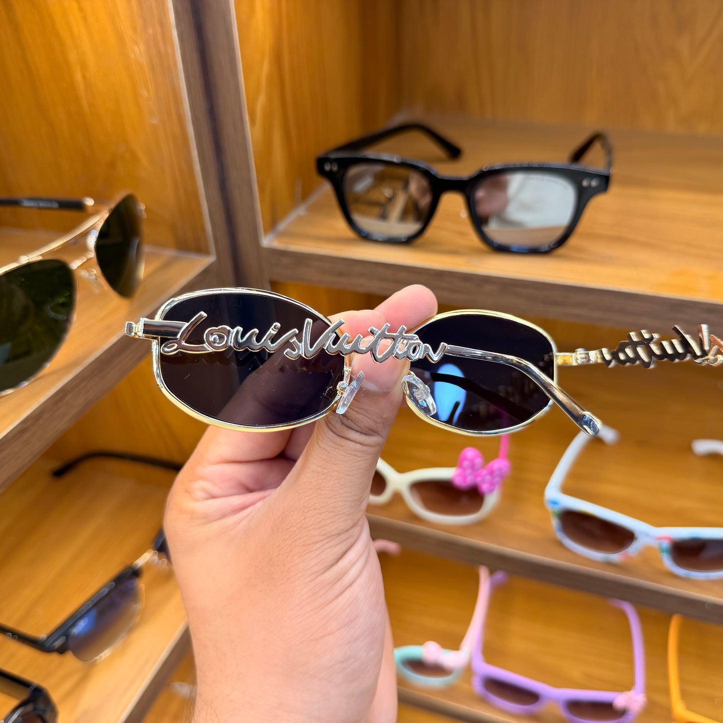 LV Oval Golden-Black (LV Arms) Premium Sunglasses For Women’s