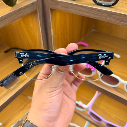 RB Club-master Reverse Black-Transparent Lens Premium Unisex Fashion Sunglass