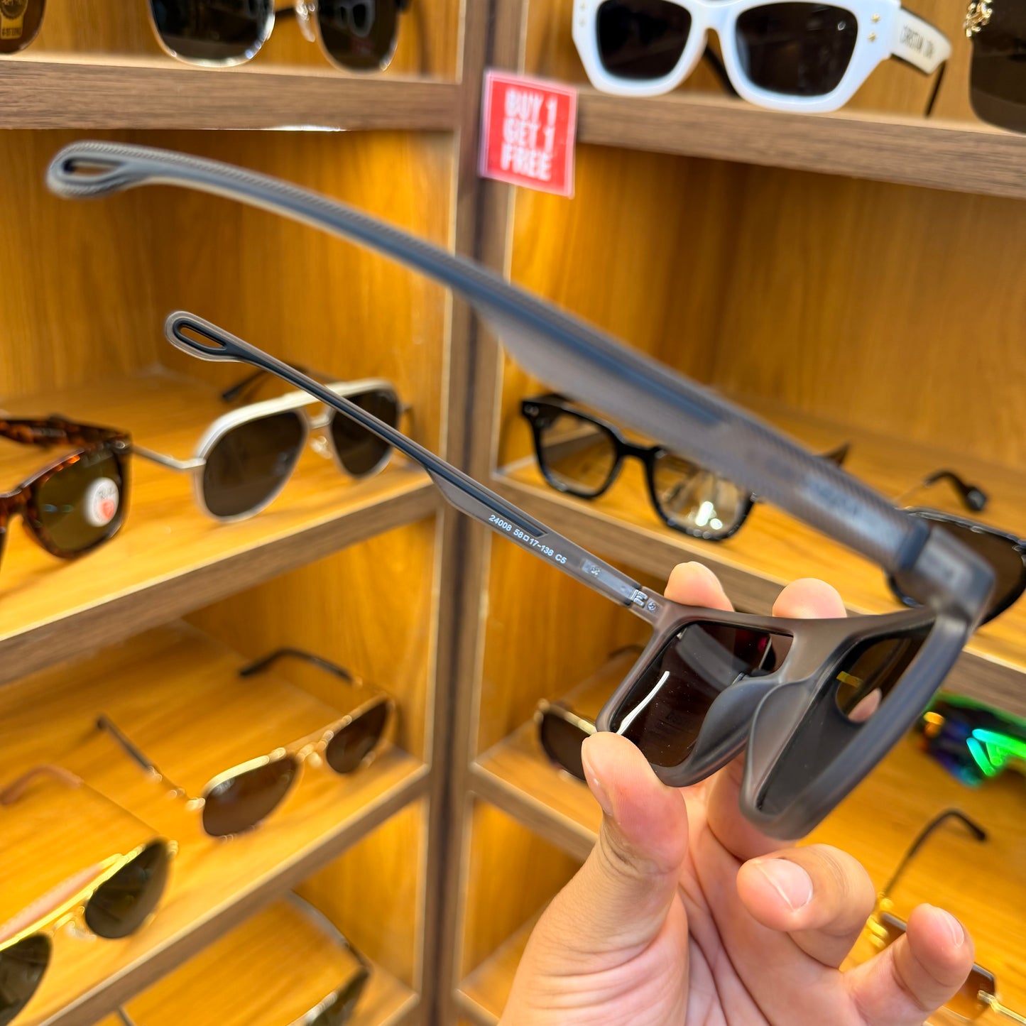 Carrera 24098 Rectangular Grey-Black Light Weight Sunglasses