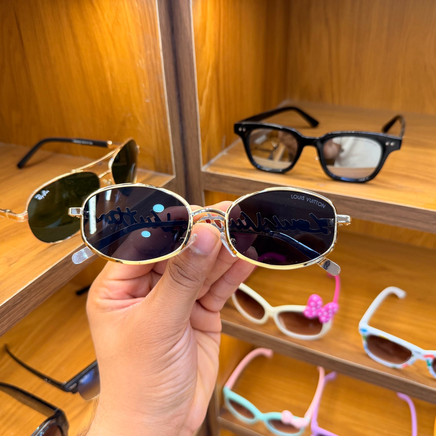 LV Oval Golden-Black (LV Arms) Premium Sunglasses For Women’s