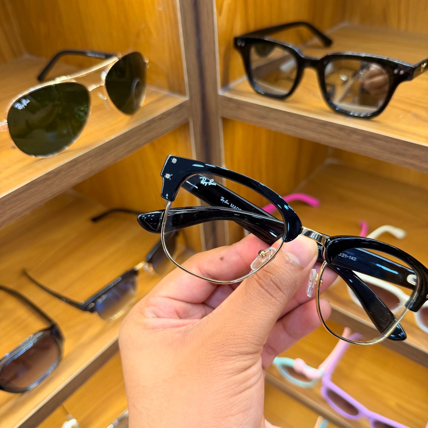RB Club-master Reverse Black-Transparent Lens Premium Unisex Fashion Sunglass