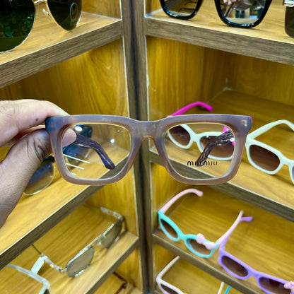 Miu Miu Peach Colour stylish Wooden Frame Trending Sunglasses