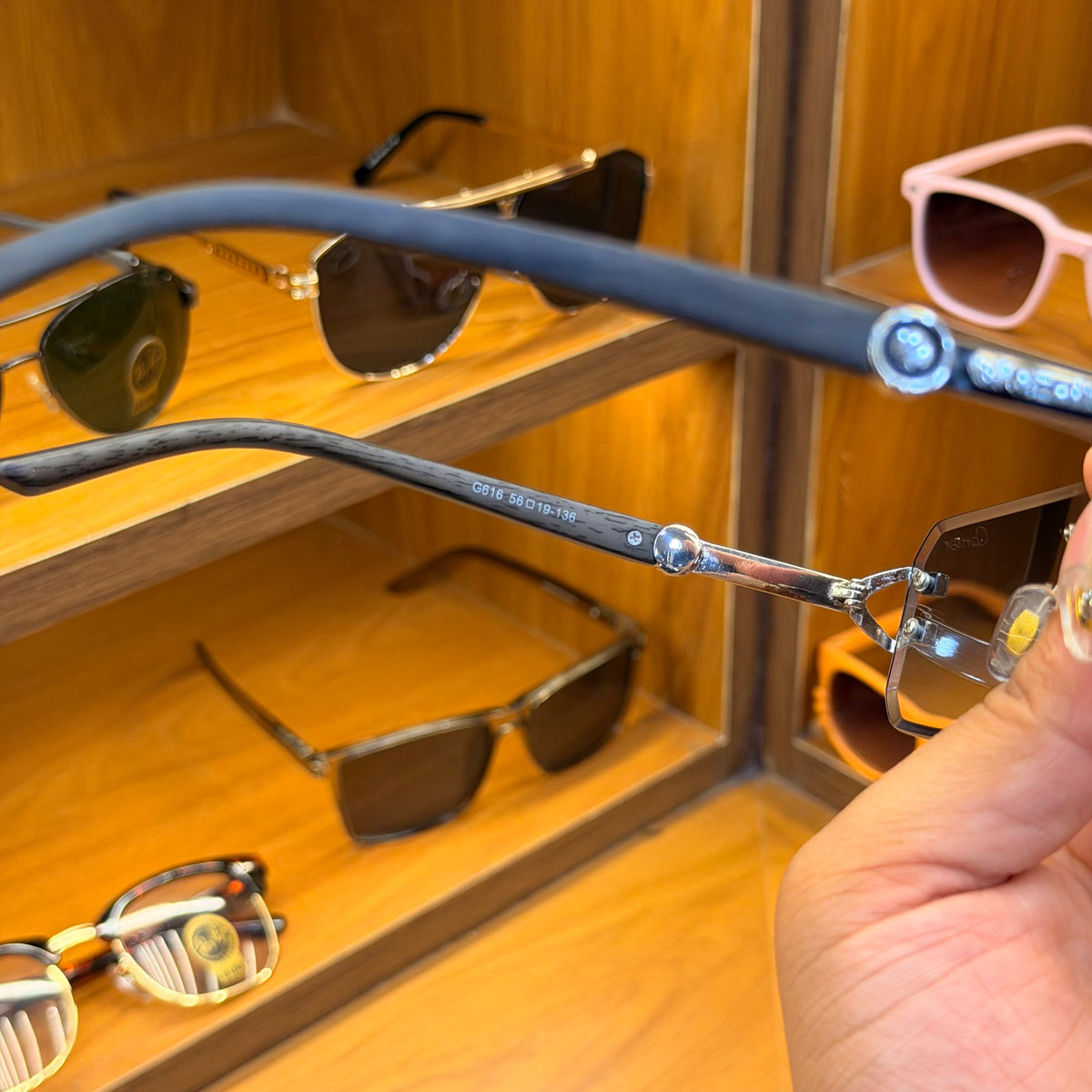 Cartier G616 Dual Shade Frameless Wooden Strap Premium Sunglasses