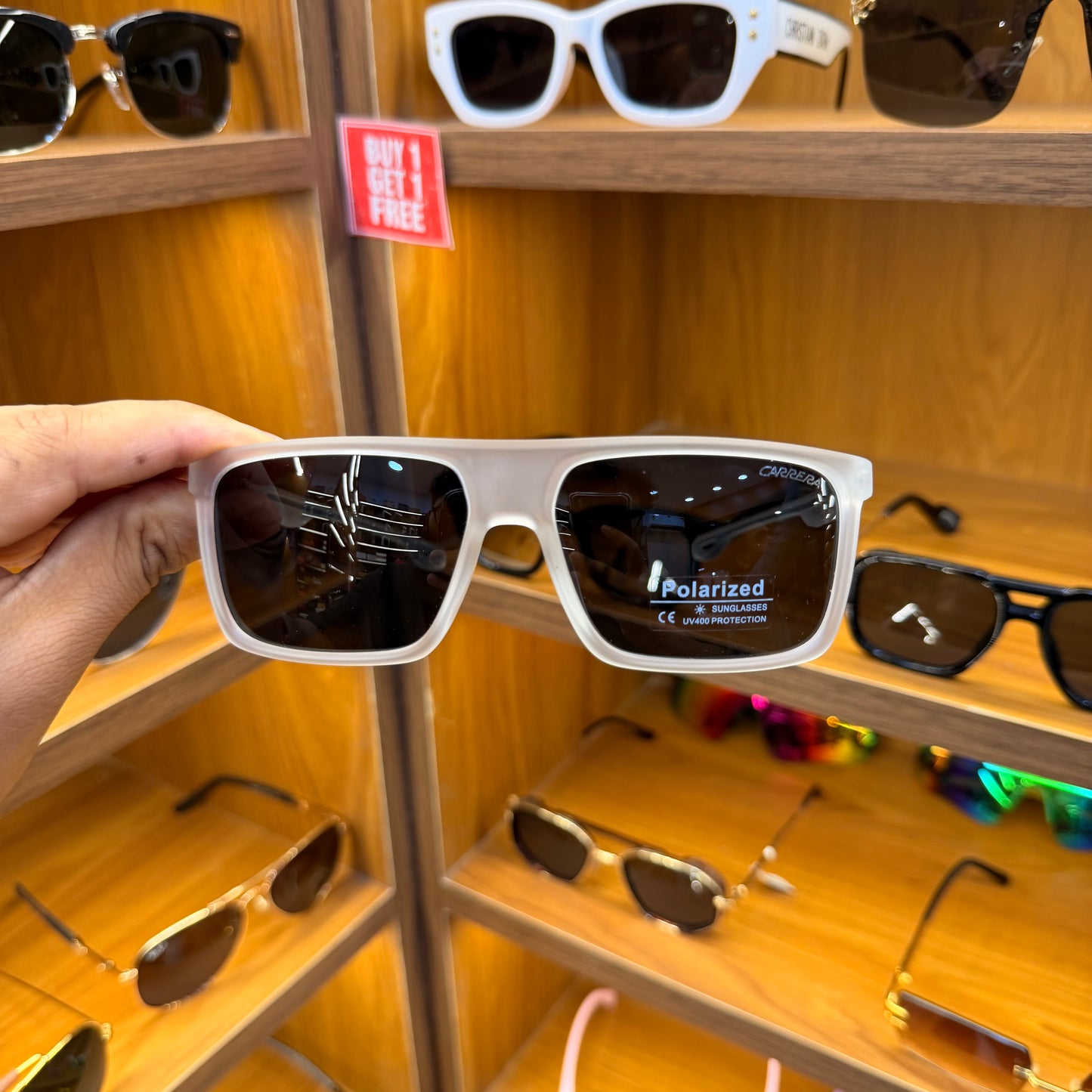 Carrera 24098 Rectangular Transparent Light Weight Sunglasses