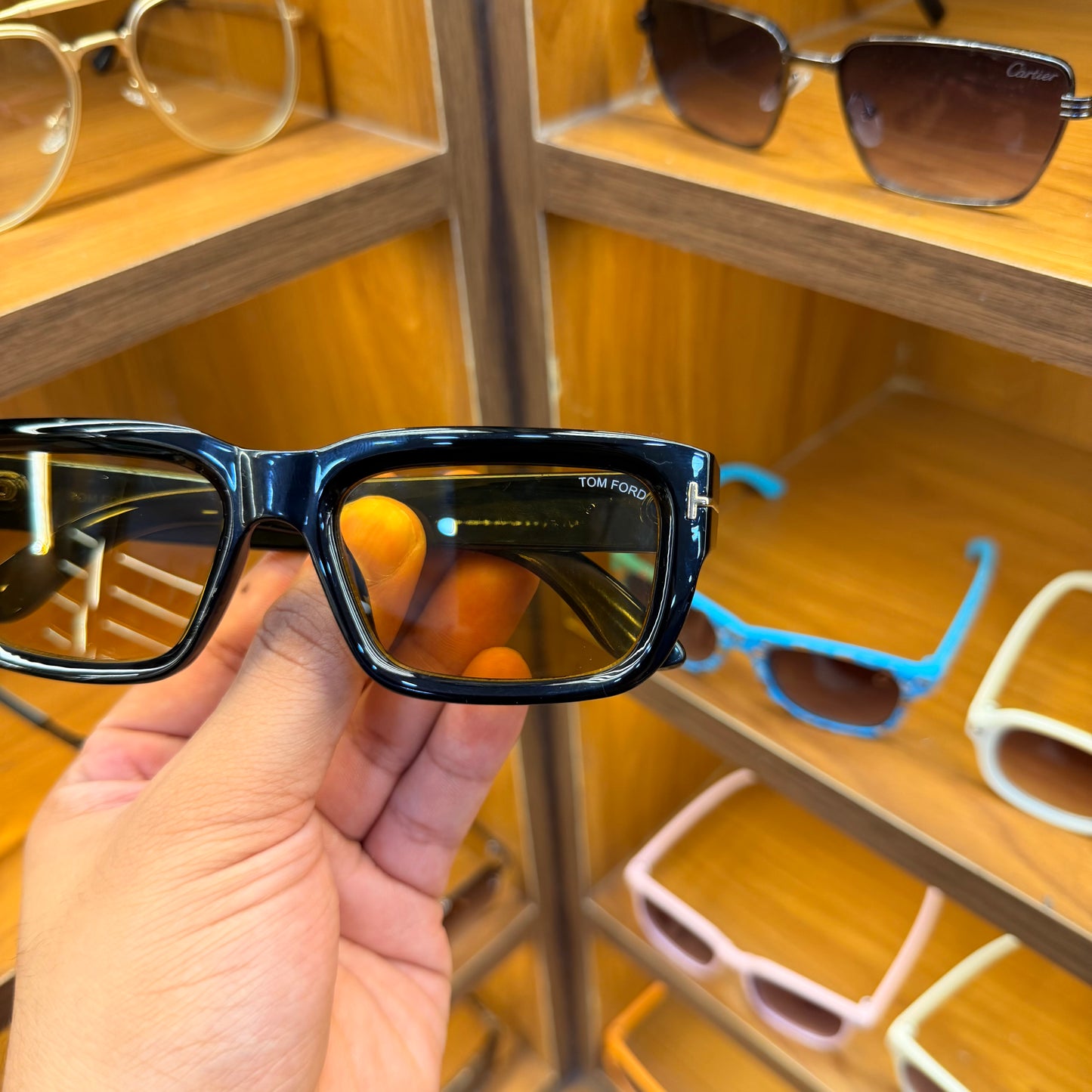 Tom ford rectangle yellow-black Premium Sunglasses