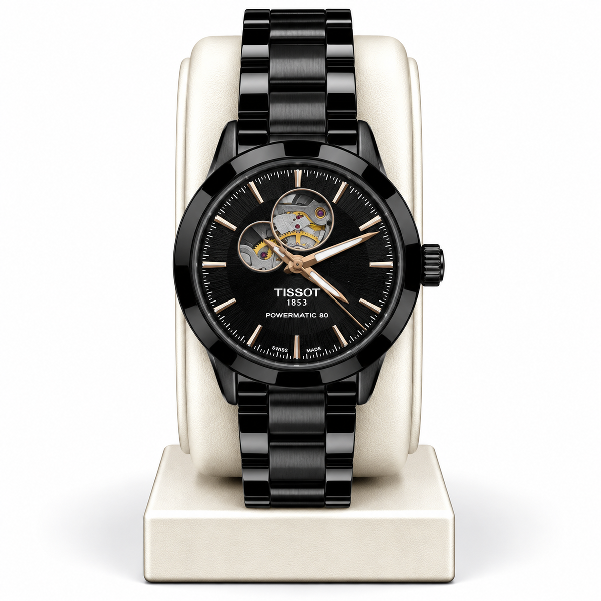Tissot Unisex Powermatic 80 Open Heart – All Black Edition