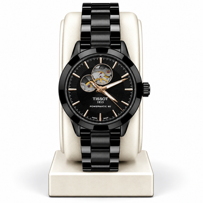 Tissot Unisex Powermatic 80 Open Heart – All Black Edition