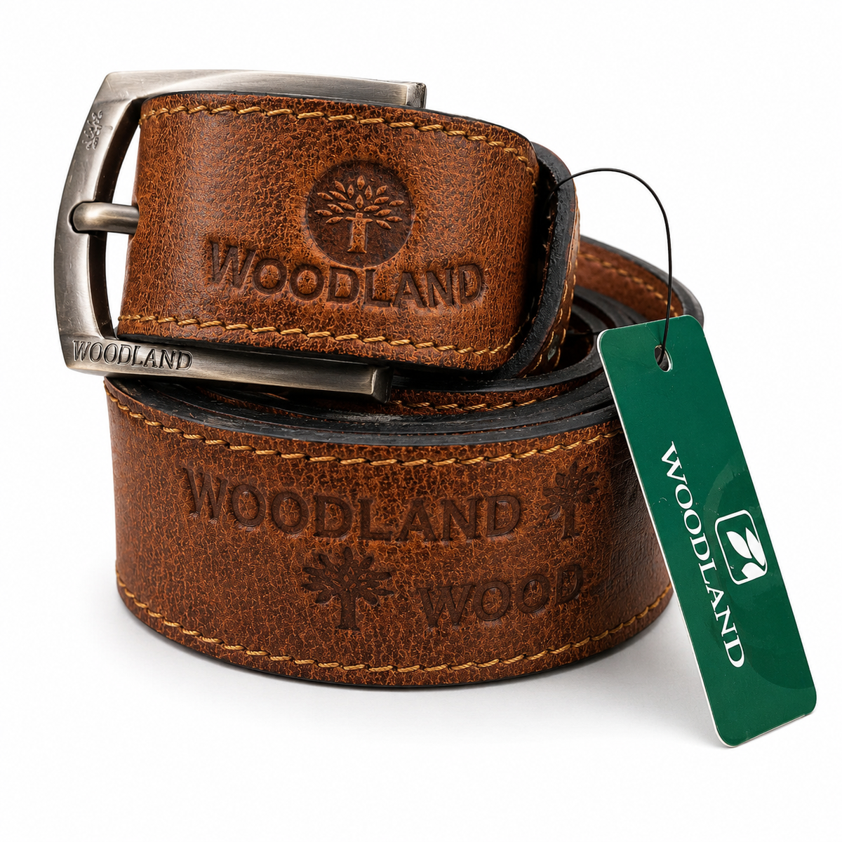 Woodland Premium Vintage Brown Leather Belt