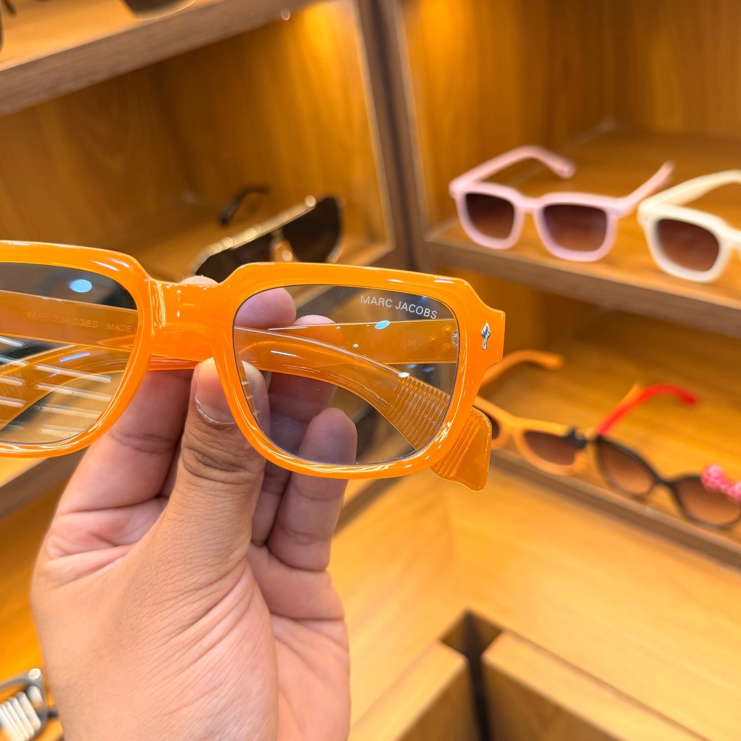 Marc JACOBS orange rectangle transparent frame Premium Sunglasses