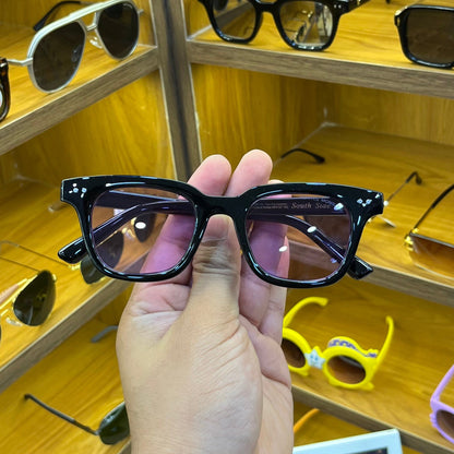 Gentle Monster Pink Lens [ South Side 01 ] Acetate Square Glasses in Black 48-22-152