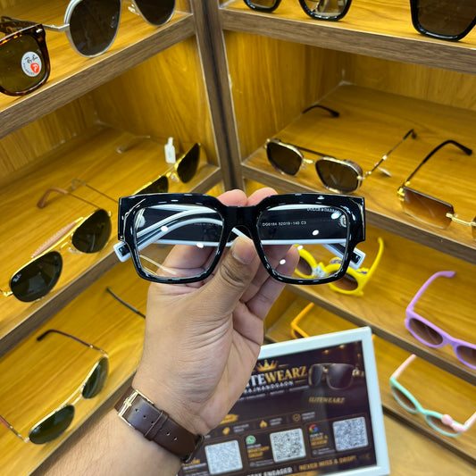 D&G Transparent Lens Black-White Frame Premium Sunglasses