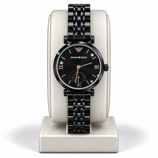 Emporio Armani Black Minimalist Chronograph Watch