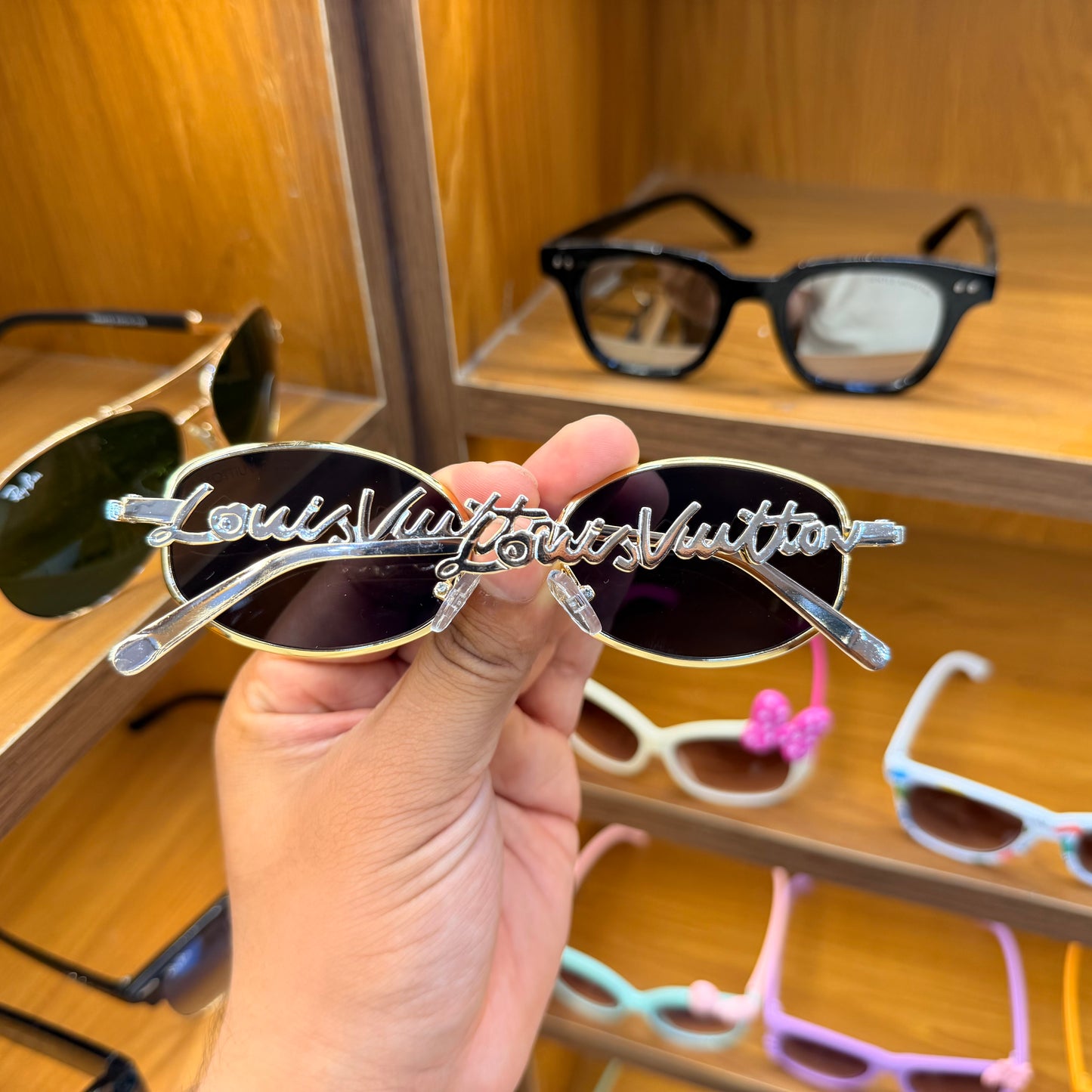 LV Oval Golden-Black (LV Arms) Premium Sunglasses For Women’s