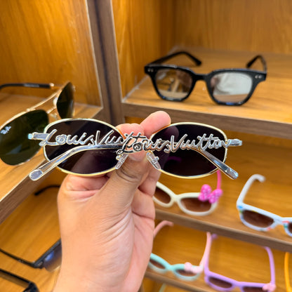 LV Oval Golden-Black (LV Arms) Premium Sunglasses For Women’s