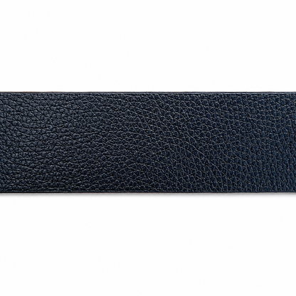 Calvin Klein Classic Textured Black Leather Rectangular Buckle Belt