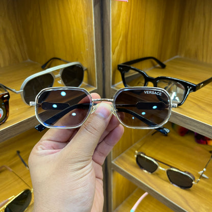Varsace VE8066 Brown Shade Metal Frame Luxury Sunglass
