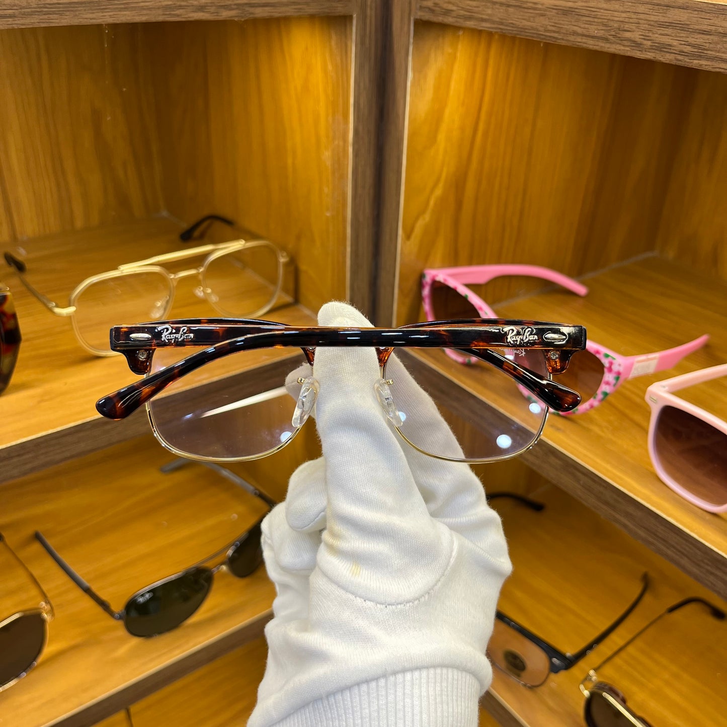 Ray Ban Clubmaster leopard Print photo-chromic Transparent Premium Sunglass