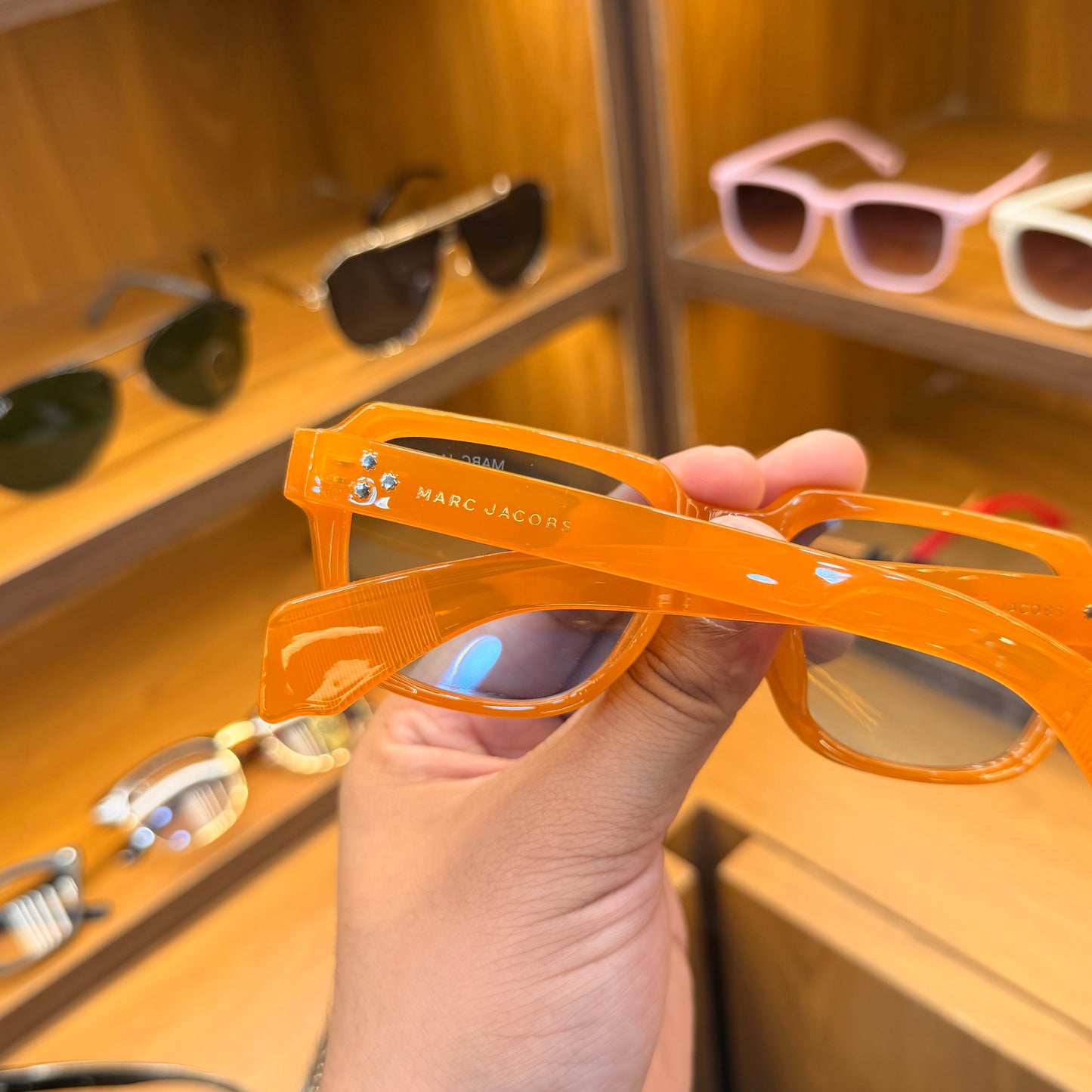 Marc JACOBS orange rectangle transparent frame Premium Sunglasses
