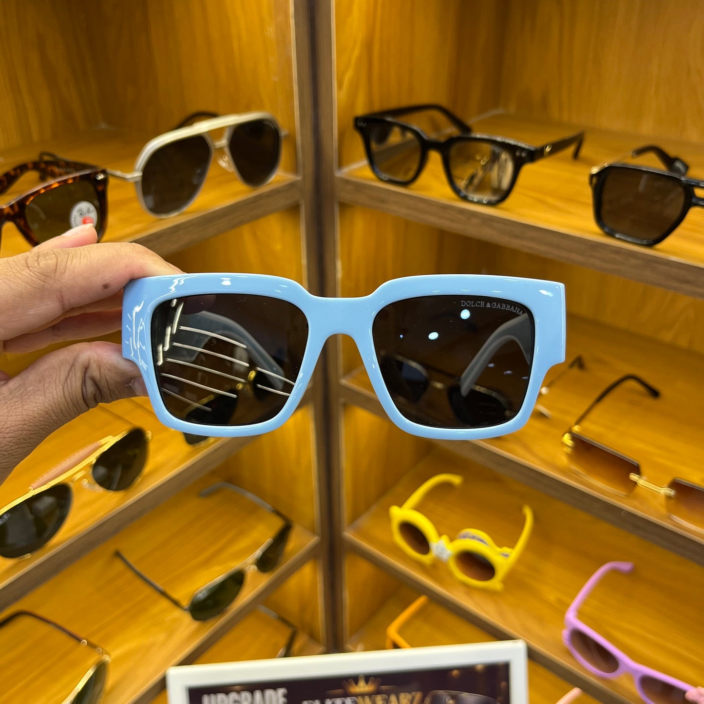 D&G Blue-White Premium Sunglasses
