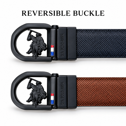 U.S. Polo Assn.-Style Reversible Belt – Black Buckle