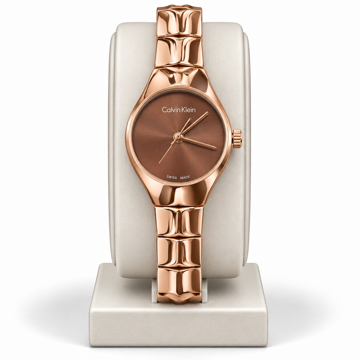 CK Chocolate Brown Rose Gold Minimalist Watch