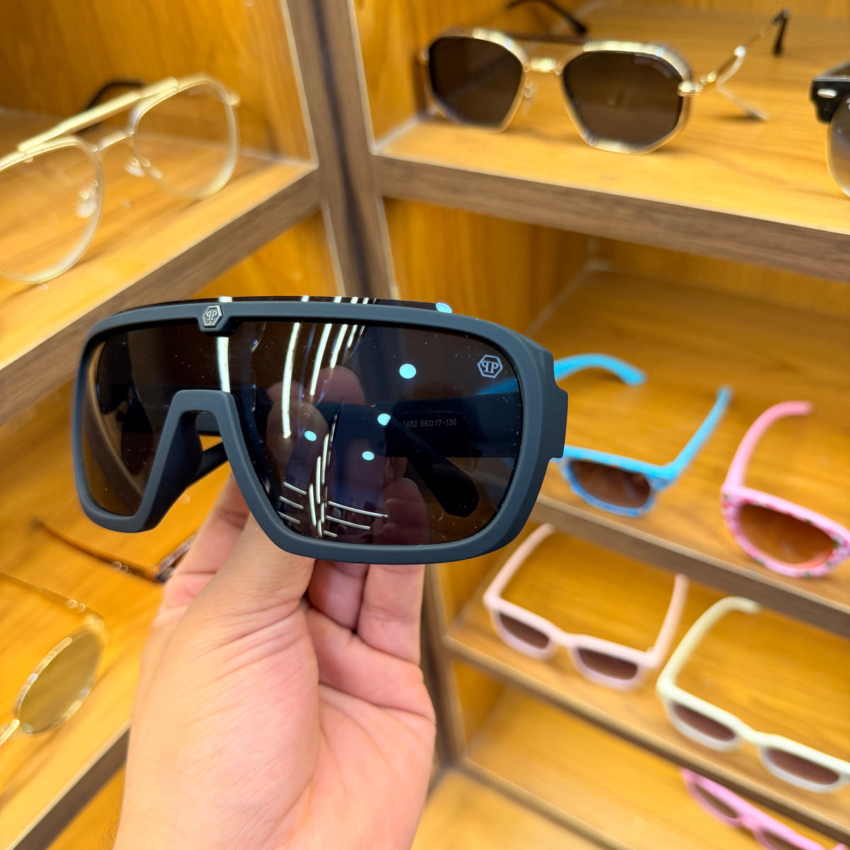 Phillipp Plein 20482 Oversize Black Rectangle Premium Sunglasses
