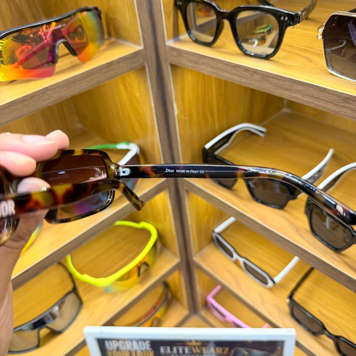 Dior 2545 Brown Leopard Print Rectangle Trending Premium Sunglasses