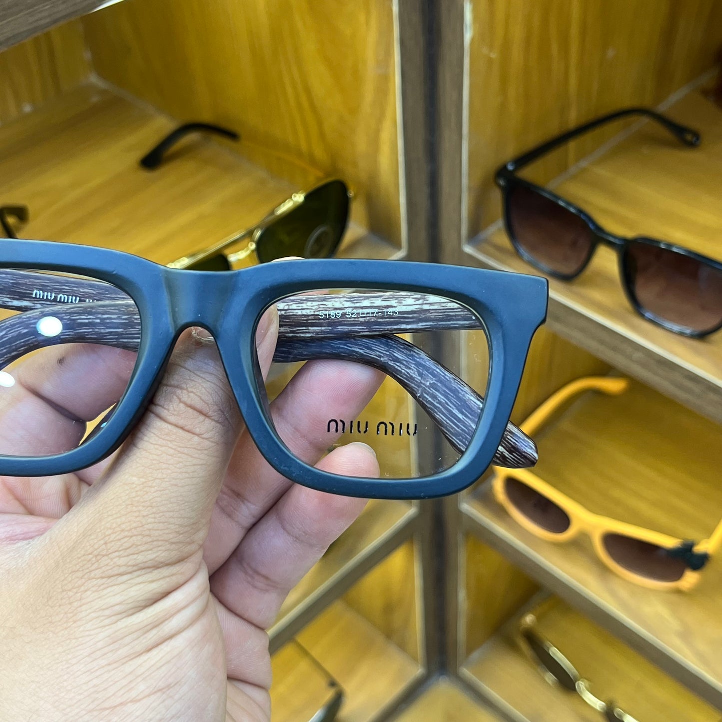 Miu Miu stylish Wooden Frame Trending Sunglasses