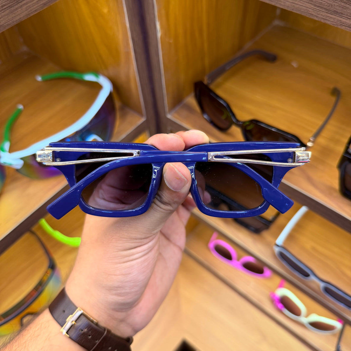 Maybach Blue Colour Square Premium Sunglasses