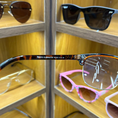 Ray Ban Clubmaster leopard Print photo-chromic Transparent Premium Sunglass