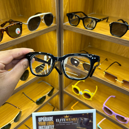 Gentle Monster Transparent Lens [ South Side 01 ] Acetate Square Glasses in Black 48-22-152