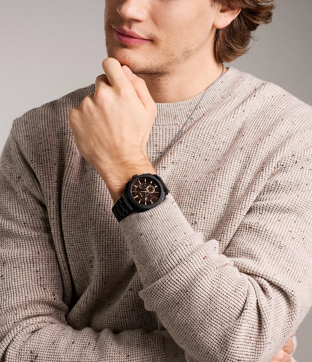 Machine Chronograph Black Stainless Steel Watch