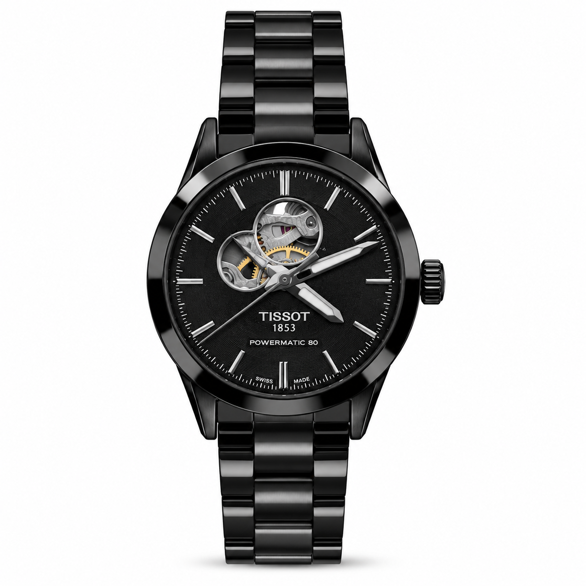 Tissot Unisex Powermatic 80 Open Heart – All Black Edition
