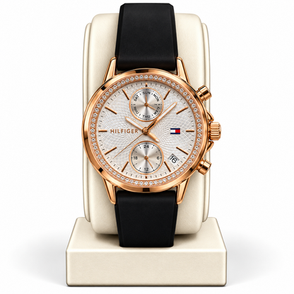 Tommy Hilfiger Multifunction Chronograph – Rose Gold & Black