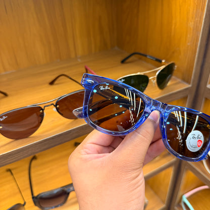 Ray Ban Trans Blue Brown Lens Wayfarer Polarised Classic Premium Sunglasses For Men’s & Women’s