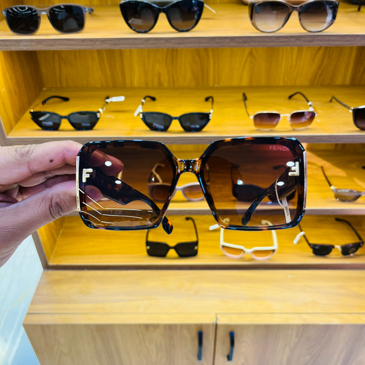 FENDI Brown Square Shape Premium Sunglasses
