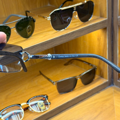 Cartier G616 Dual Shade Frameless Wooden Strap Premium Sunglasses