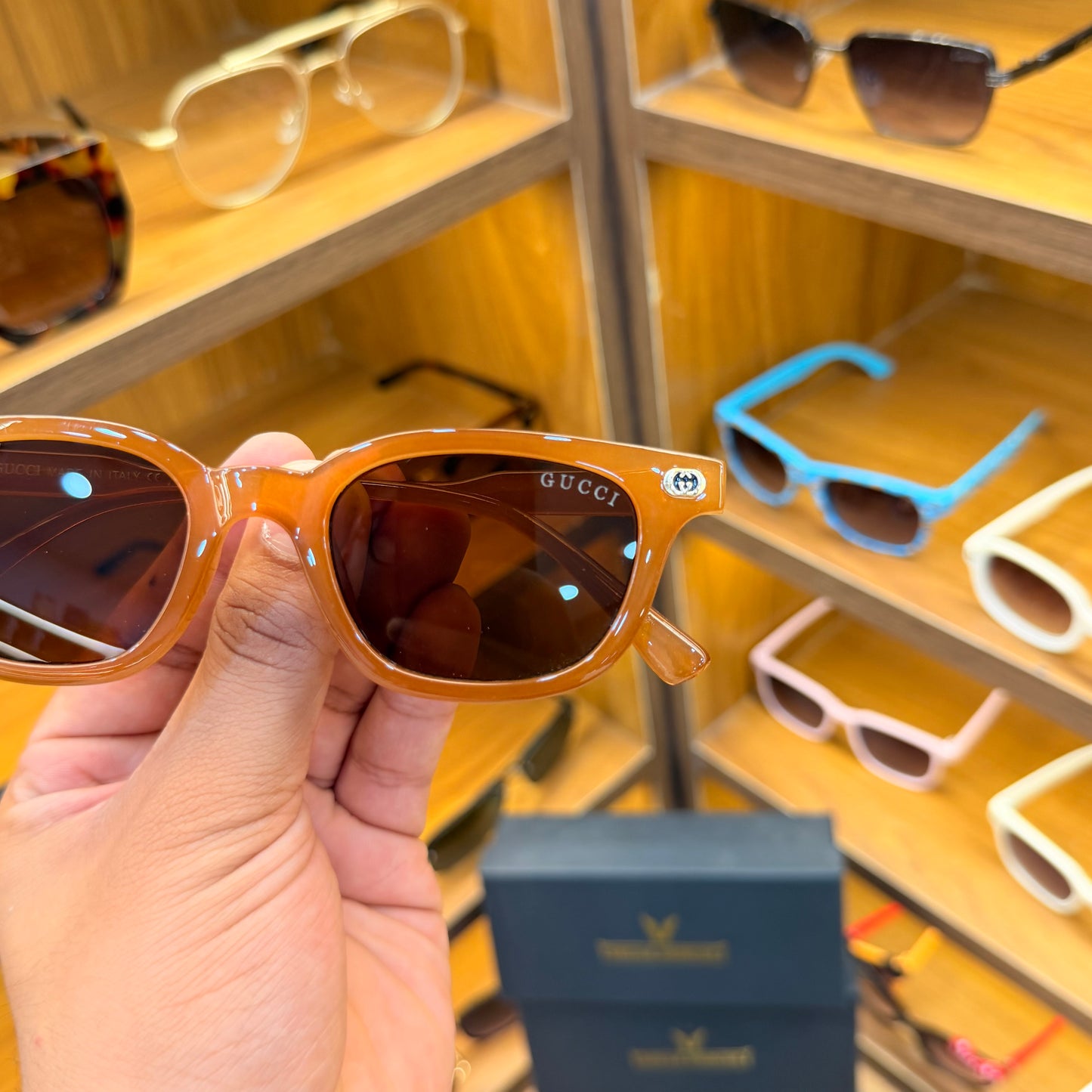 Gucci Orange Stylish Transparent Frame Premium Sunglasses