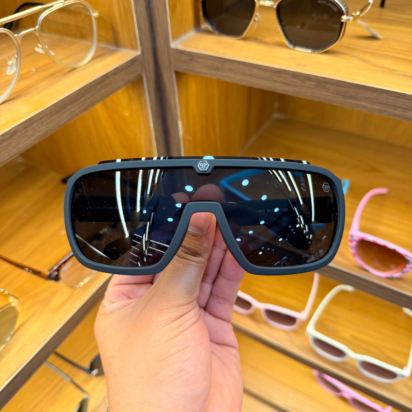 Phillipp Plein 20482 Oversize Black Rectangle Premium Sunglasses