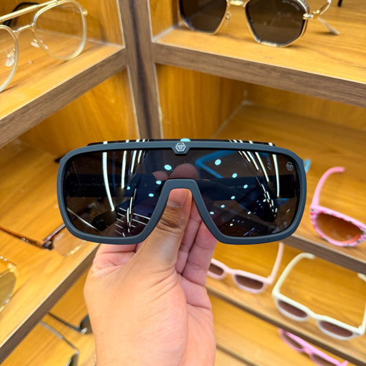 Phillipp Plein 20482 Oversize Black Rectangle Premium Sunglasses